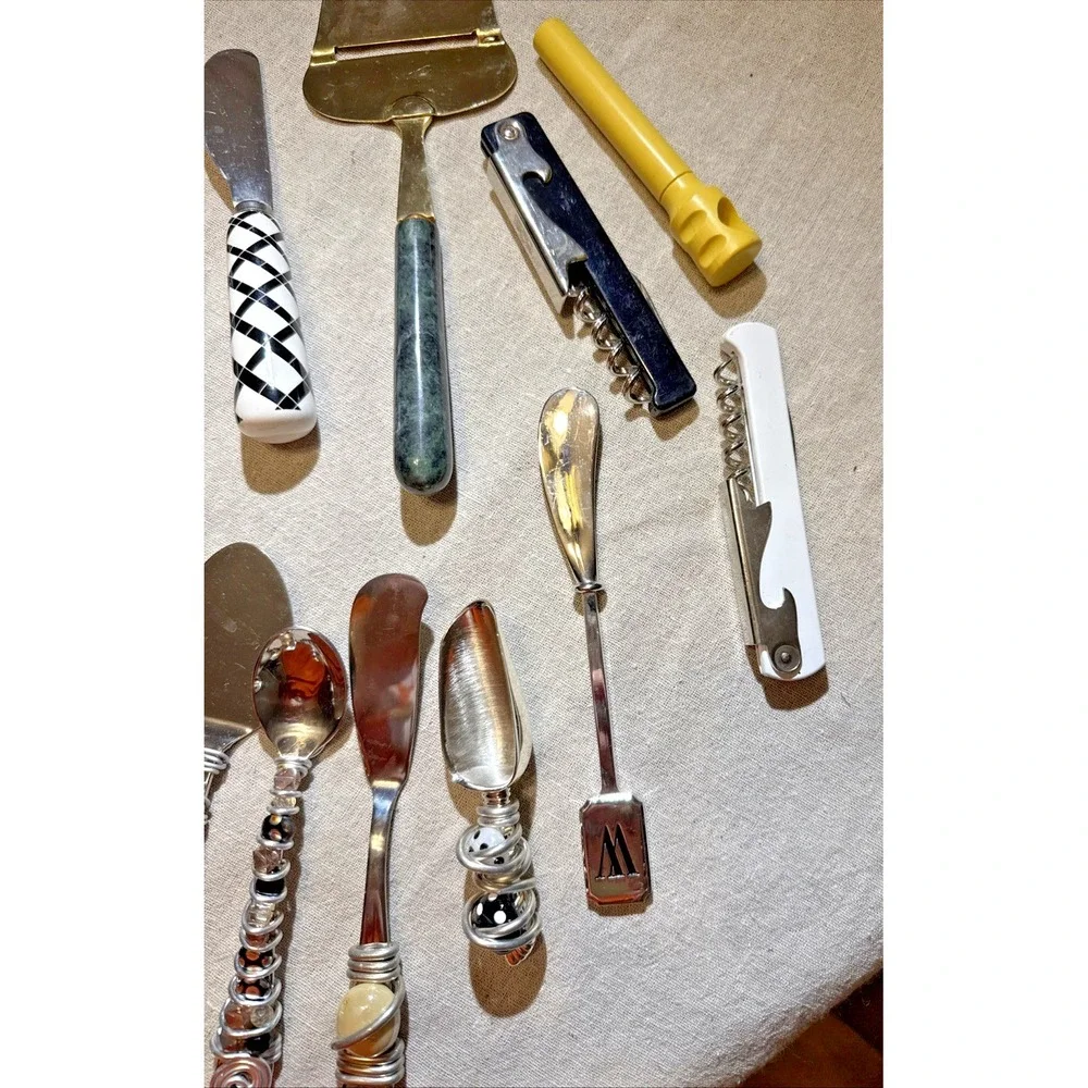 42‎ pcs-Charcuterie Cheese Knives Spreaders-variety styles w/ wine top & openers
